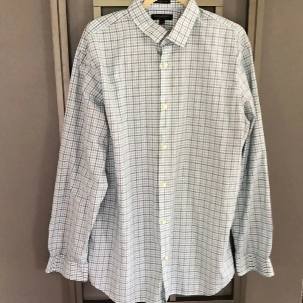Banana republic Grant fit Supima cotton long sleeve button-down  plaid shirt XL